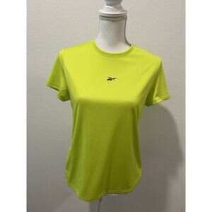 Reebok Womens Active Identity Performance Logo Tech T-Shirt Training Acid Yellow
